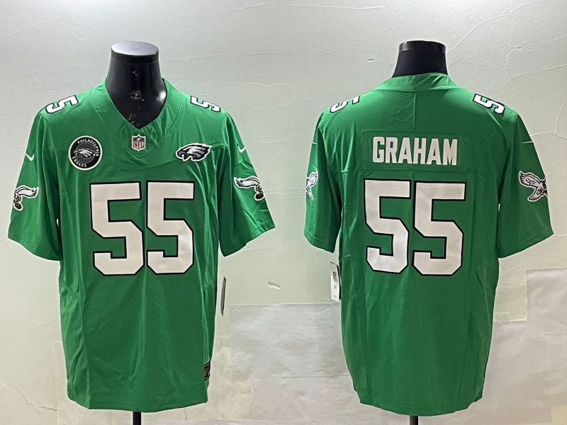 Men Philadelphia Eagles #55 Graham Green three generations 2025 Nike Vapor Limited NFL Jersey style 5